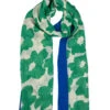 Women’s Abstract Floral Print Lightweight Scarf With Border -Dents 4 2621Green 0bd956e4 ef18 4fa0 b7c7 3701bf02735d