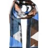 Women’s Abstract Geometric Print Silk-Like Lightweight Scarf 1 Women’s Abstract Geometric Print Silk-Like Lightweight Scarf -Dents 4 2624Blue