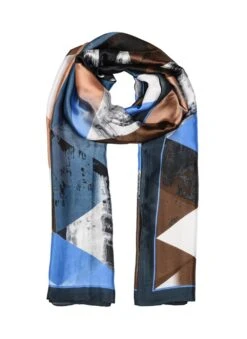 Womenâs Abstract Geometric Print Silk-Like Lightweight Scarf