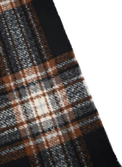 Women’s Chunky Plaid Check Blanket Scarf With Fringe Ends -Dents 4 2626BlackA