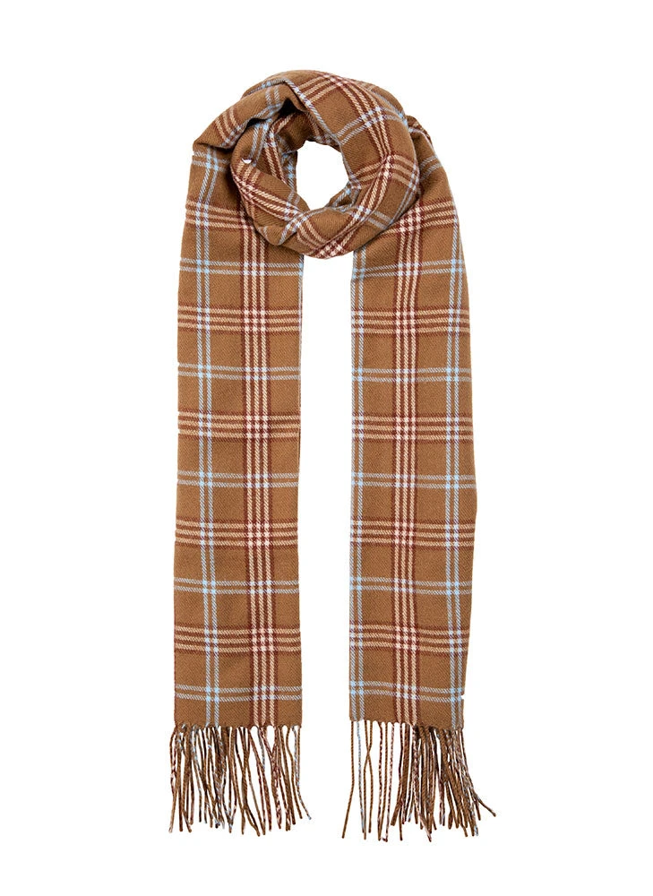 Women’s Plaid Small-Check Scarf With Tassels 3 Women’s Plaid Small-Check Scarf With Tassels