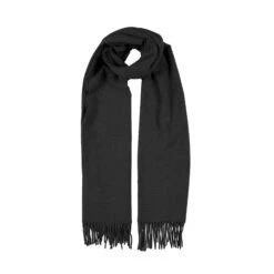 Women’s Plain Marl Scarf With Tassels -Dents 4 2642 Black