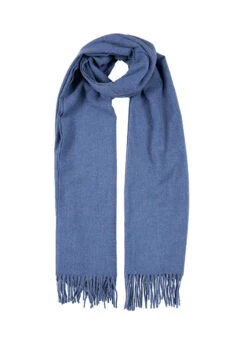 Women’s Plain Marl Scarf With Tassels -Dents 4 2642 Blue