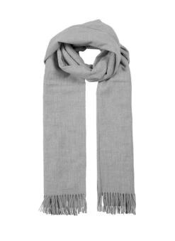 Women’s Plain Marl Scarf With Tassels -Dents 4 2642 Grey
