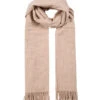 Women’s Plain Marl Scarf With Tassels -Dents 4 2642 Natural