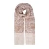 Women’s Floral Pattern Lightweight Scarf With Contrasting Ends -Dents 4 2651 Taupe