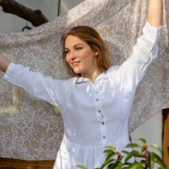 Women’s Floral Pattern Lightweight Scarf With Contrasting Ends 9 Women’s Floral Pattern Lightweight Scarf With Contrasting Ends -Dents 4 2651Taupe 2