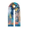 Womenâs Large Abstract Print Lightweight Scarf 2 Womenâs Large Abstract Print Lightweight Scarf -Dents 4 2652Navy