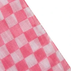 Women’s Small Checkerboard Check Lightweight Scarf With Tassels -Dents 4 2656 Pink 2