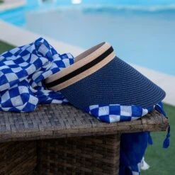 Women’s Small Checkerboard Check Lightweight Scarf With Tassels -Dents 4 2656Royal 3 1365Navy 3 98e0e792 a2a8 4dca b1c0 9ed33fb57f34