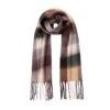 Women’s Large-Checked Blanket Scarf With Tassels -Dents 4 2660 Mocca