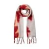 Women’s Abstract Leaf Pattern Blanket Scarf With Tassels -Dents 4 2661 Mist Grey