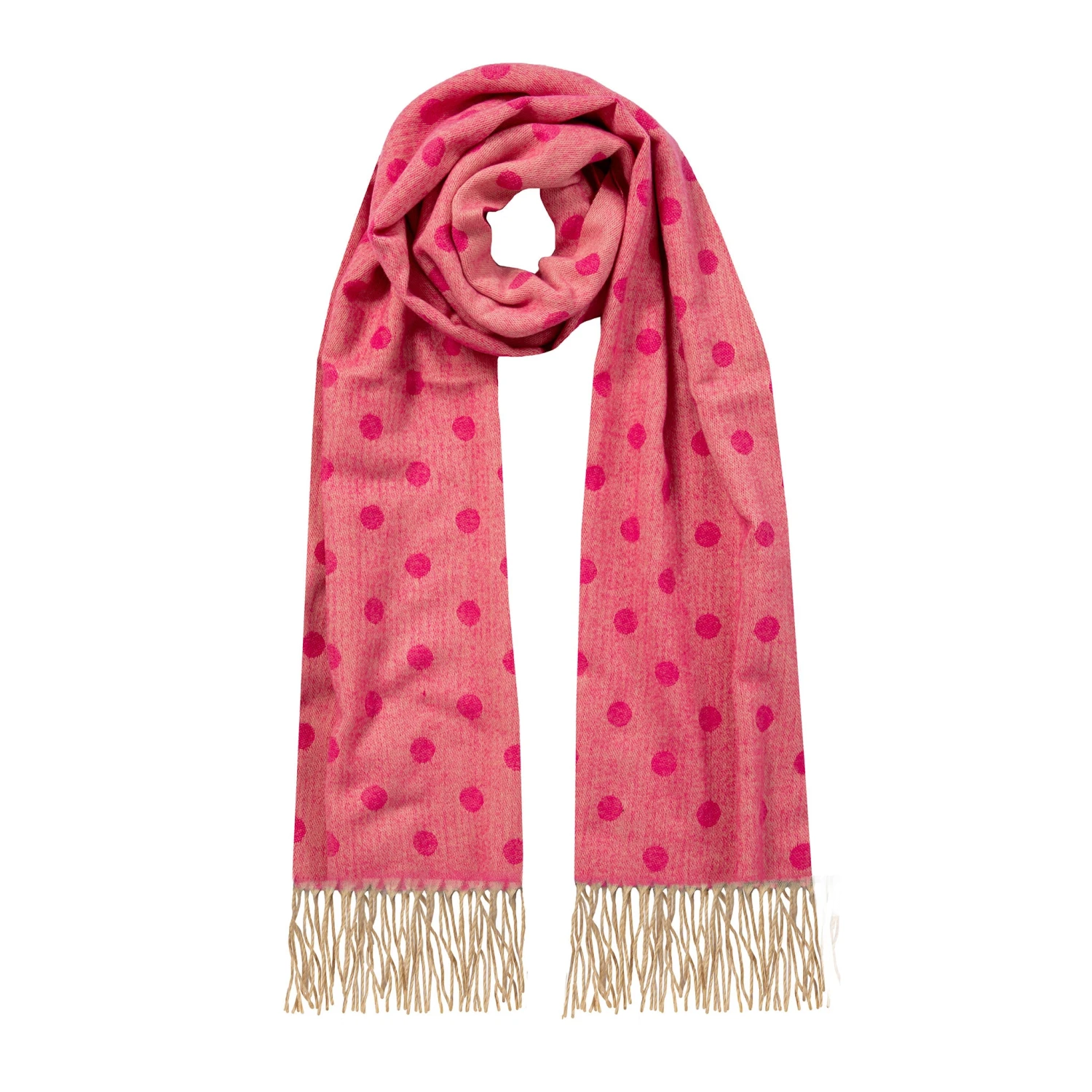 Women’s Reversible Polka Dot Scarf With Tassels 4 Women’s Reversible Polka Dot Scarf With Tassels - Image 2