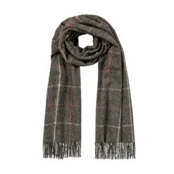 Women’s Windowpane Check Scarf With Tassels