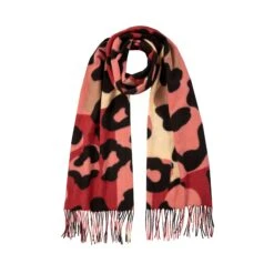 Women’s Colourful Leopard Print Scarf With Tassels