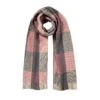 Women’s Herringbone Check Scarf With Fine Tassels -Dents 4 2669 Powder Pink Dove Grey
