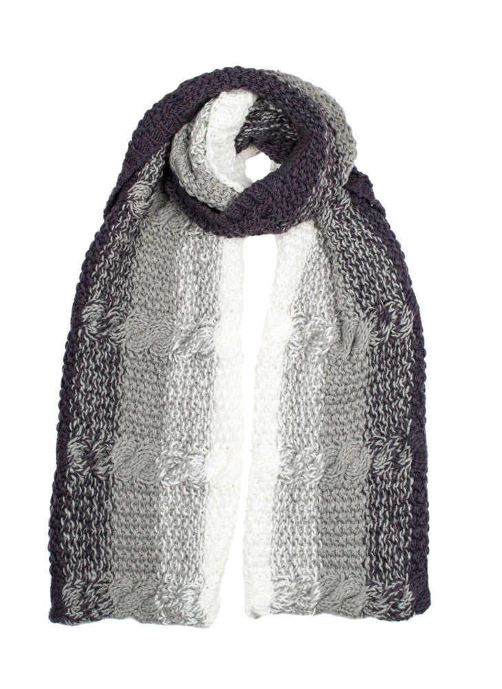 Women’s Multi-Colour Ombre Cable Knit Scarf 4 Women’s Multi-Colour Ombre Cable Knit Scarf - Image 2