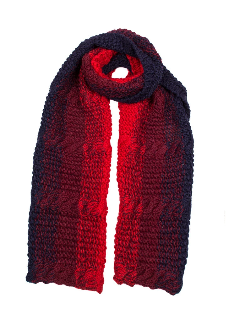 Women’s Multi-Colour Ombre Cable Knit Scarf 3 Women’s Multi-Colour Ombre Cable Knit Scarf