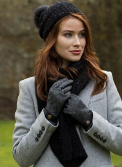 Women's Lace Knitted Scarf 14 Women's Lace Knitted Scarf -Dents 4 2763 Black