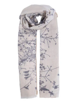 Women's Woodland Print Lightweight Scarf -Dents 4 2802 Natural