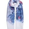 Women's Chrysanthemum Print Lightweight Scarf -Dents 4 2813Sky