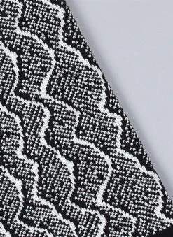 Women's Reptile Pattern Knitted Scarf -Dents 4 2831 20black 20winter 20white 202