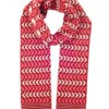 Women's Chevron Pattern Knitted Scarf -Dents 4 2833ClaretDoveGreyMainWeb