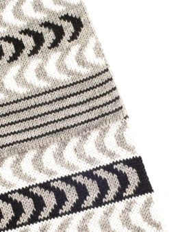 Women's Chevron Pattern Knitted Scarf -Dents 4 2833DoveBlackDetailWeb