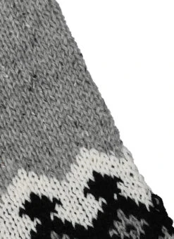 Women’s Jacquard Fair Isle Knitted Scarf With Marl Yarn -Dents 4 2848DoveGrey