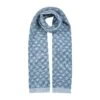 Women’s Jacquard Knitted Scarf With Reversible Hash Symbol Pattern -Dents 4 2855 Cornflower Blue