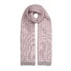 Women’s Jacquard Knitted Scarf With Dogtooth Pattern -Dents 4 2858 Powder Pink