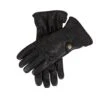 Men's The Suited Racer Touchscreen Water-Resistant Wool-Lined Goatskin Leather Gauntlet Gloves -Dents 5 0998 Black