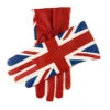 Men's Silk-Lined Leather Gloves With Union Jack Design -Dents 5 1005 red multi