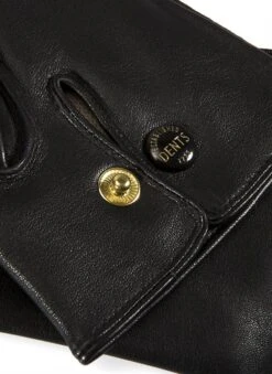 Men's Three-Point Wool-Lined Leather Officer's Gloves -Dents 5 1510 20black 201