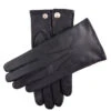 Men's Three-Point Red Cashmere-Lined Leather Gloves -Dents 5 1539 navy