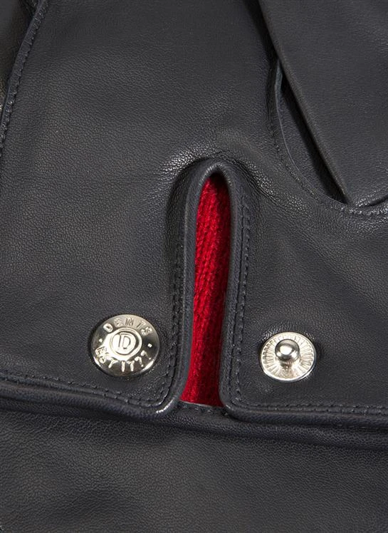 Men's Three-Point Red Cashmere-Lined Leather Gloves 9 Men's Three-Point Red Cashmere-Lined Leather Gloves - Image 7