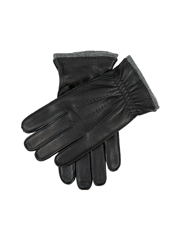 Men’s Three-Point Cashmere-Lined Deerskin Leather Gloves With Cashmere Cuffs 3 Men’s Three-Point Cashmere-Lined Deerskin Leather Gloves With Cashmere Cuffs