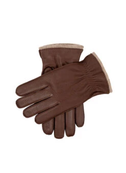 Men’s Three-Point Cashmere-Lined Deerskin Leather Gloves With Cashmere Cuffs 7 Men’s Three-Point Cashmere-Lined Deerskin Leather Gloves With Cashmere Cuffs -Dents 5 1543 Walnut Beige