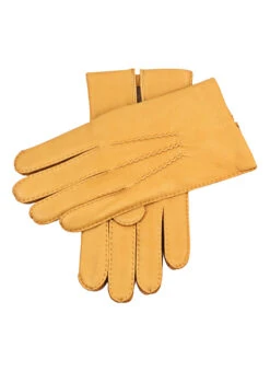 Men's Handsewn Three-Point Cashmere-Lined Deerskin Gloves -Dents 5 1545 Cork