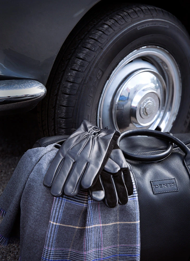 Men’s Touchscreen Three-Point Wool-Lined Suede And Leather Gloves 5 Men’s Touchscreen Three-Point Wool-Lined Suede And Leather Gloves - Image 3