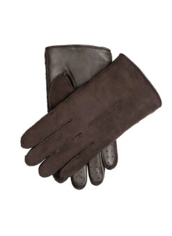 Men’s Touchscreen Single-Point Leather And Sheepskin Gloves 7 Men’s Touchscreen Single-Point Leather And Sheepskin Gloves -Dents 5 1565 Brown
