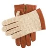 Men’s Crochet-Back Lined Imitation Peccary Leather Driving Gloves -Dents 5 1591 cognac