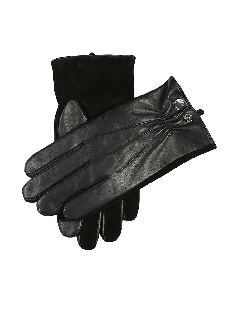 Men’s Touchscreen Three-Point Wool-Lined Suede And Leather Gloves 3 Men’s Touchscreen Three-Point Wool-Lined Suede And Leather Gloves