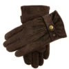Men's Three-Point Fleece-Lined Suede Gloves -Dents 5 1617 brown