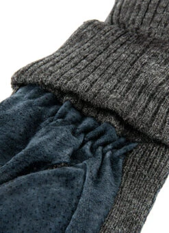 Men's Three-Point Fleece-Lined Suede Gloves With Knitted Cuffs -Dents 5 1629 3 copy