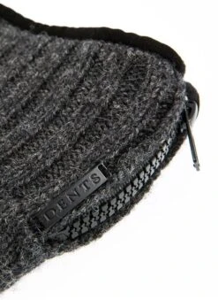 Men's Thinsulate-Lined Knitted Gloves With Zip -Dents 5 4530 charcoal 1