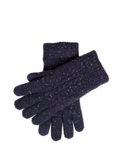 Men’s Touchscreen Cable Knit Gloves With Marl Yarn -Dents 5 4584 Navy