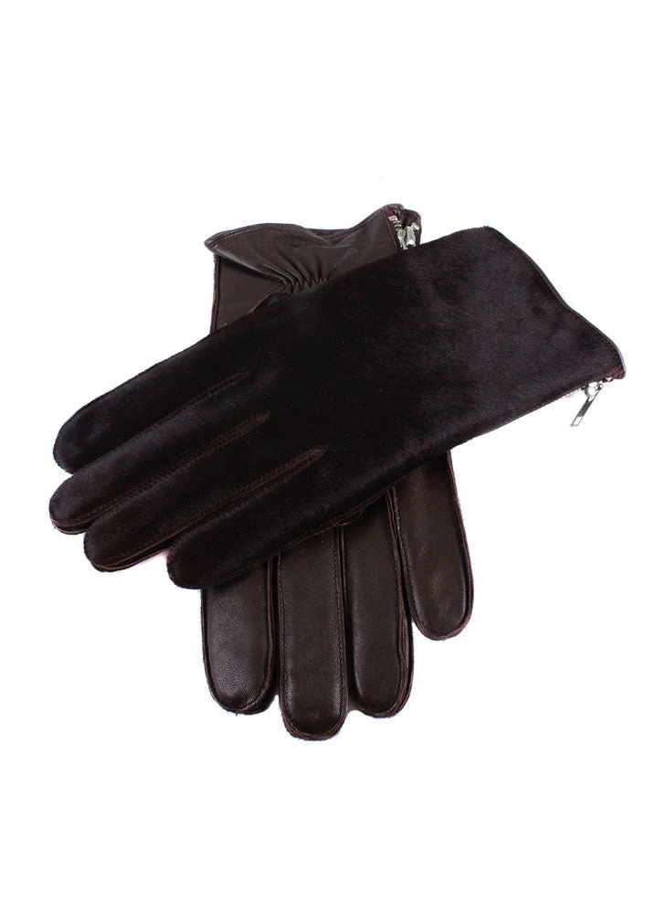 Men's Cashmere-Lined Ponyskin And Leather Gloves 5 Men's Cashmere-Lined Ponyskin And Leather Gloves - Image 3