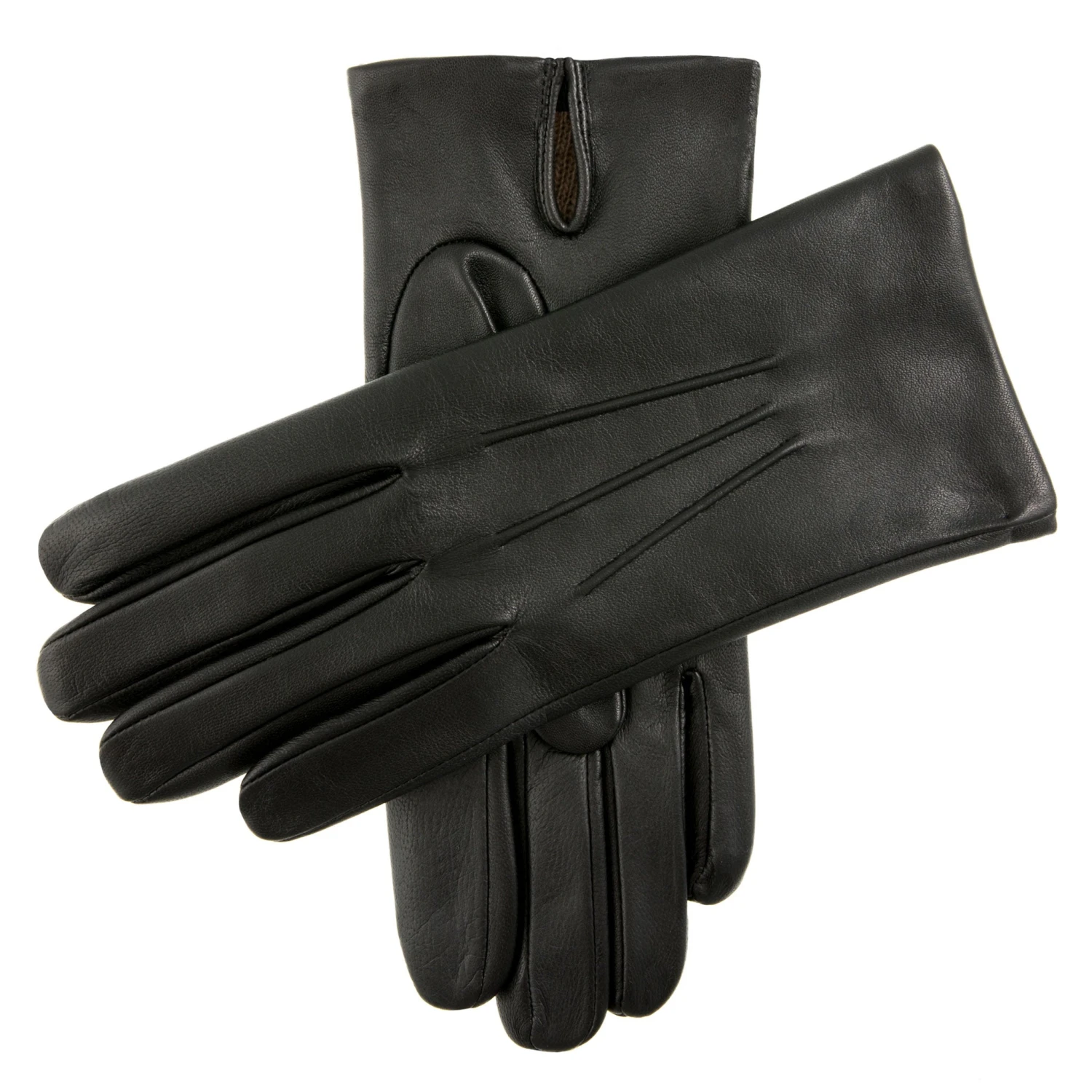 Men's Three-Point Cashmere-Lined Leather Gloves 3 Men's Three-Point Cashmere-Lined Leather Gloves