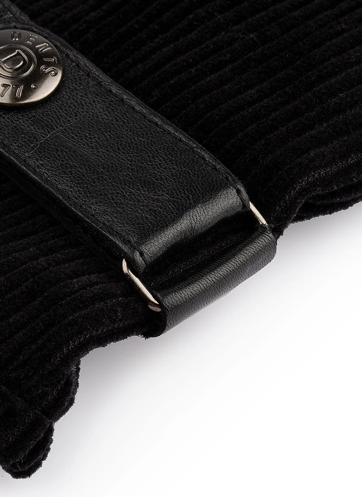 Men's Fleece-Lined Corduroy And Leather Gloves 4 Men's Fleece-Lined Corduroy And Leather Gloves - Image 3